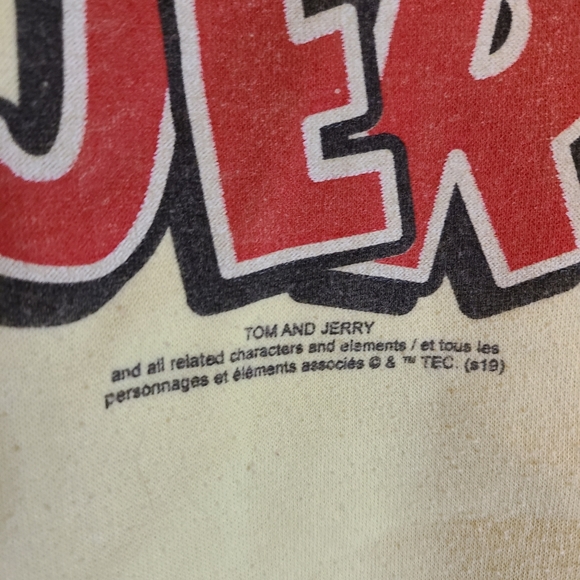 Tom and Jerry Crewneck Pullover Sweatshirt  - Women's Large - Yellow - Vintage - Picture 4 of 11